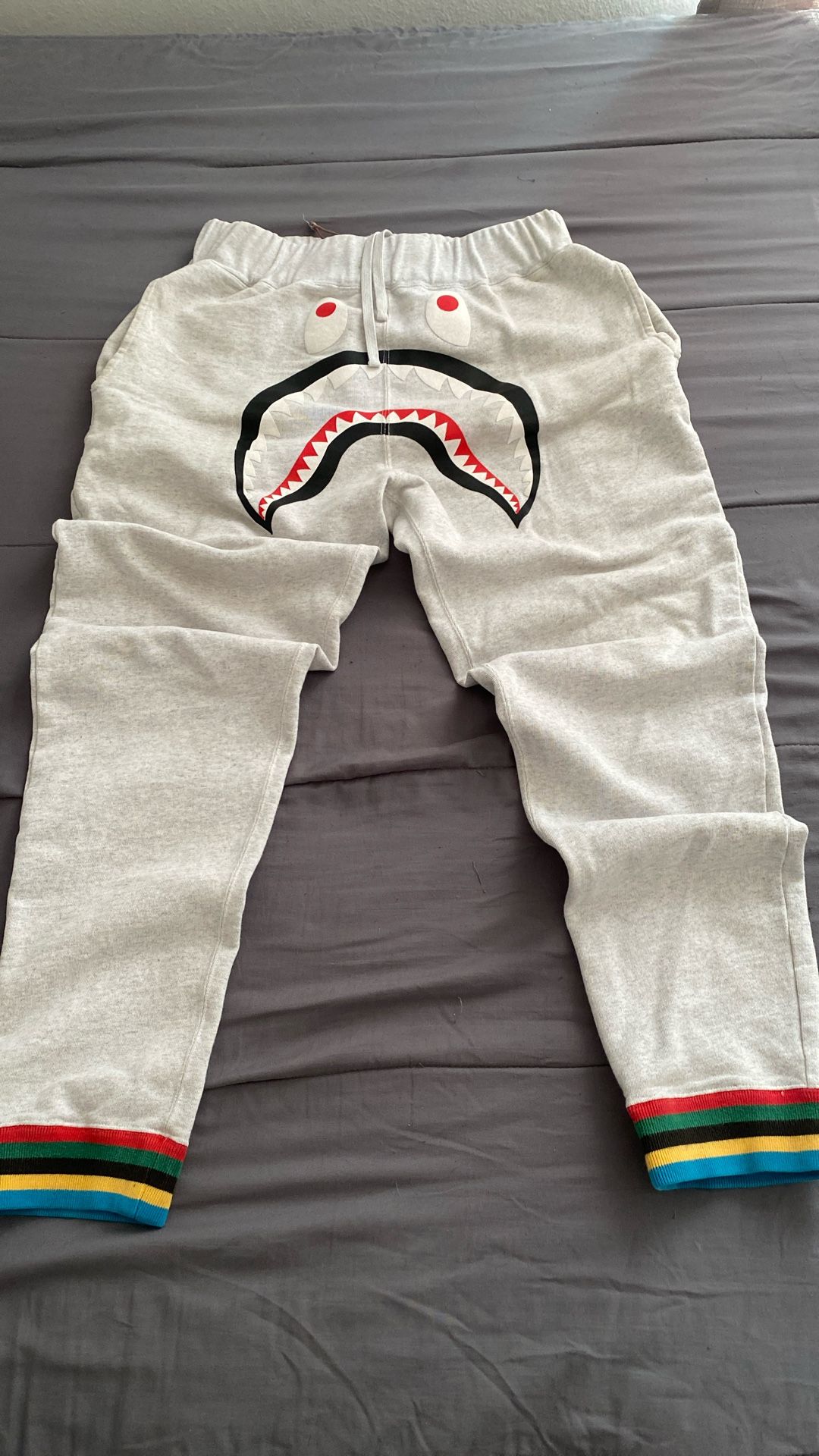 Bape Men’s Cotton Print Shark Sweat Pants