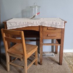 Antique Oak Childs Desk