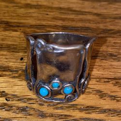 Designer Sterling And Turquoise Ring