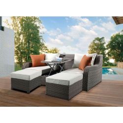 Salena - Patio Sectional & 2 Ottomans (2 Pillows)