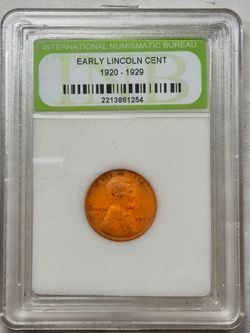 Early Lincoln Cent 1927 INB Slabbed VF