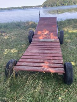 24 Foot Roll In Aluminum Dock with Cedar Decking