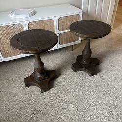 Living Spaces Pedestal End Tables