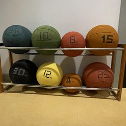 Full Set Of Exercise Balls(5lb-30lb) With Rack