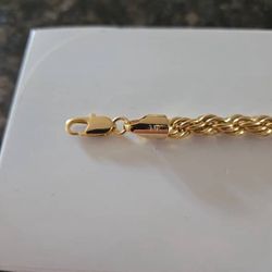 14k Gold Italian Rope Bracelet Filled