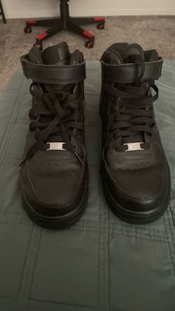 Nike Air Force 1 Mid Top Black Men's Sneakers Lace Up Hook & Loop 315123-061