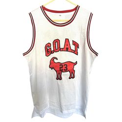 GOAT 23 Basketball Jersey White Red Mesh XL Streetwear Unisex