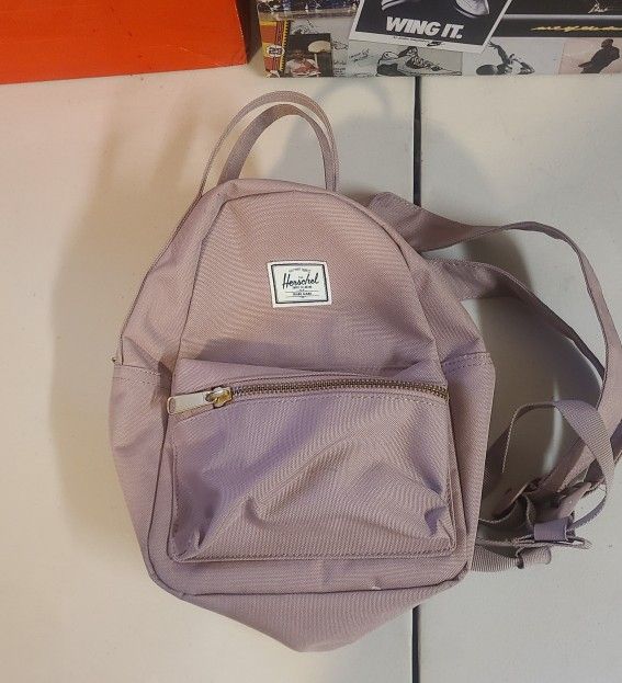 Herschel Womens Mini Nova Backpack Ash Pink Zip Pocket Double Straps