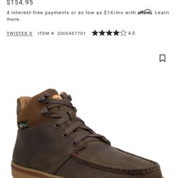 TWISTED X MEN'S 5" WORK KICKS - NANO TOE