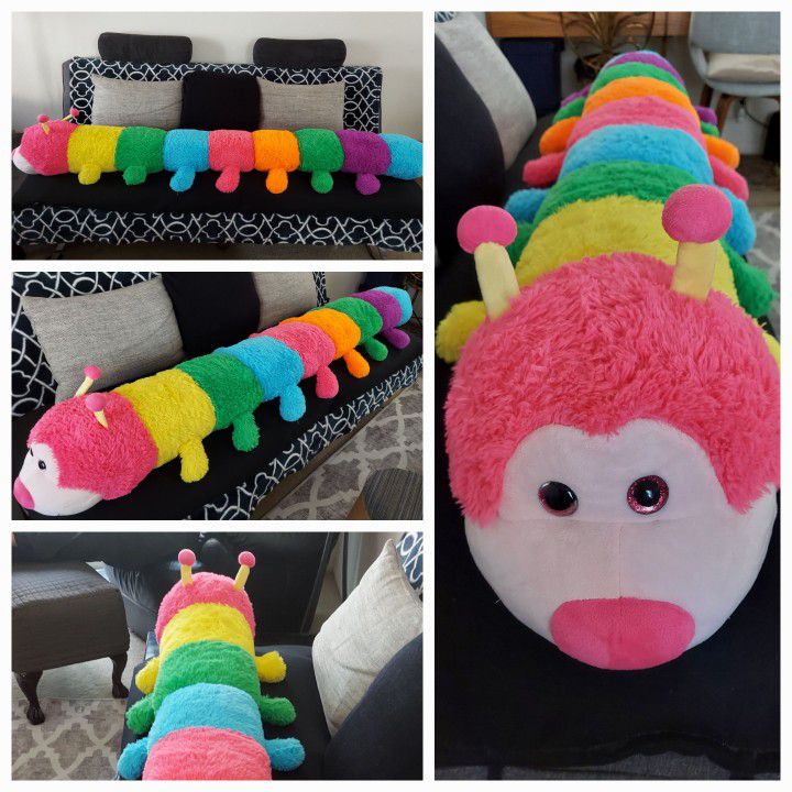 Like New! Rainbow Color,  Giant Jumbo Plush Stuffed  Animal 6ft Long $25