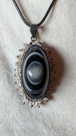 Purchased from Iraq A perfectly center evil eye protective Sulimani Agate stone necklace