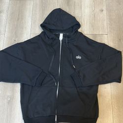 All Black Alo Zip Up Jacket