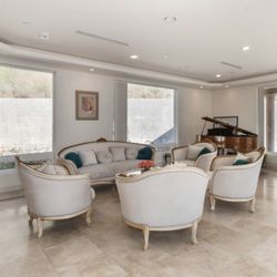 5 Piece White Velvet Tufted Sofa Set