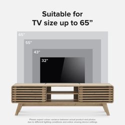 Ensley TV Stand, Mid Century Modern for 55/60/65 inch TV, Farmhouse TV Stand, Entertainment Center with Storage, TV and Media Console for Living Room 