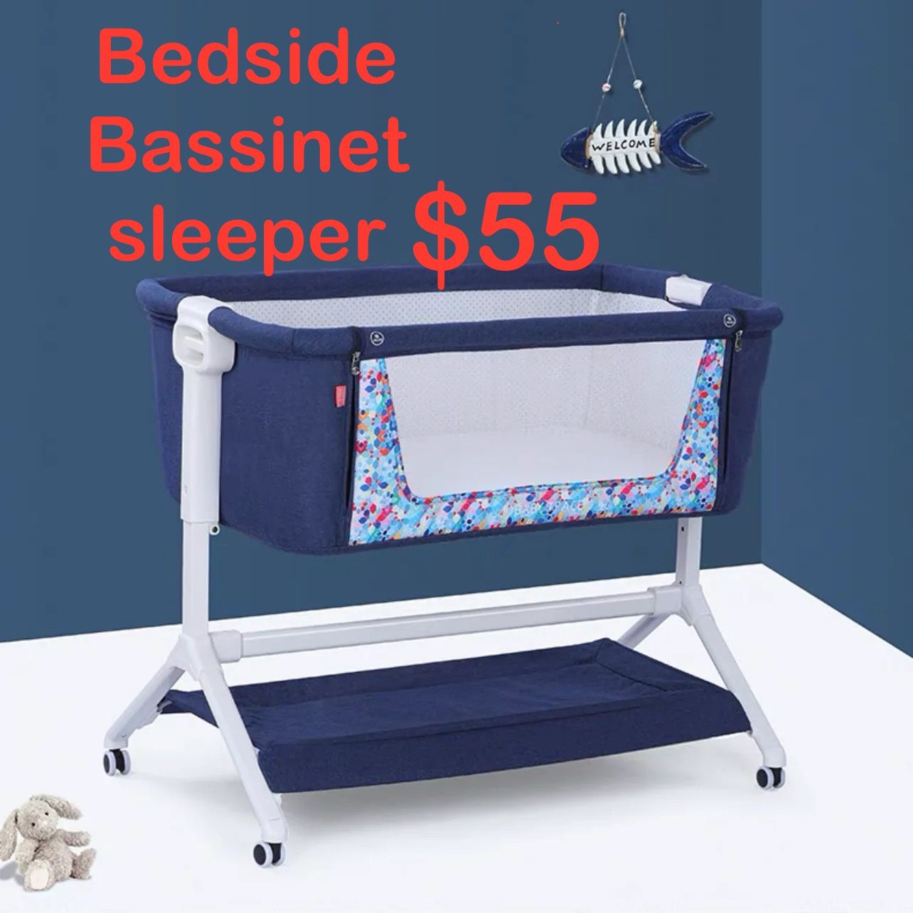 Multifunctional Baby Bedside Bassinet Sleeper Easy Folding Portable Crib