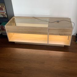 Coffee Table / Wood Glass / LED / Drawer / New 