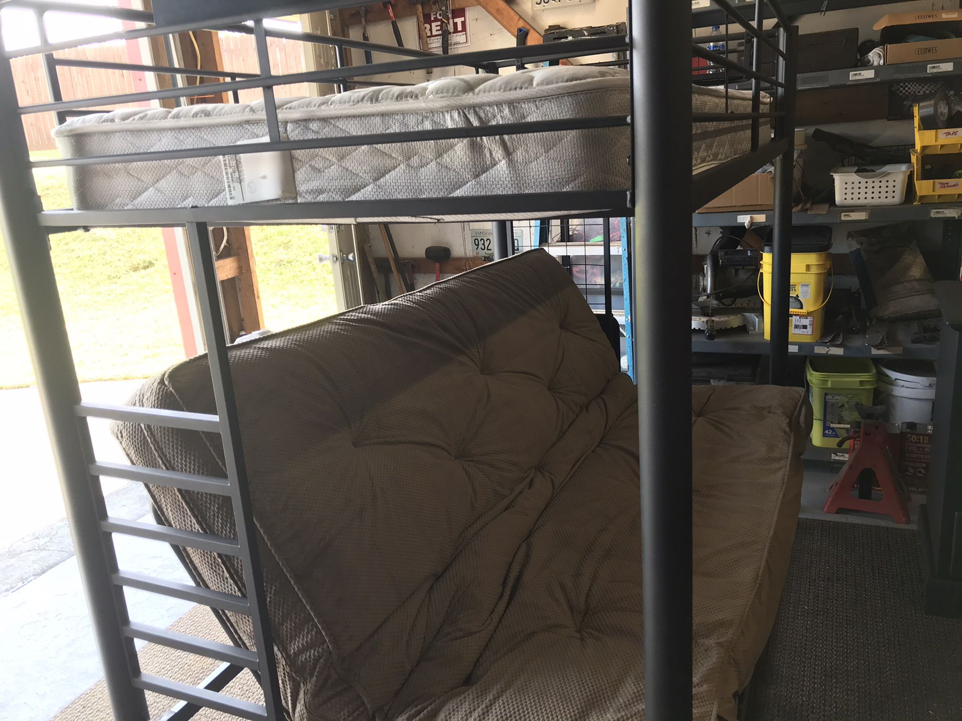 Bunk bed and futon bedroom set