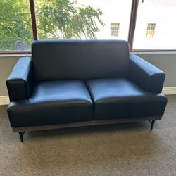 Black Leather Loveseat 