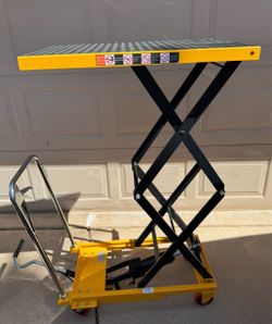 Hydraulic Lift Table Cart, 330lbs Capacity 49.6" Max Lift