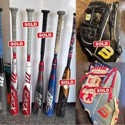 USSSA Baseball Bats & A2000 Gloves