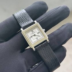 Tiffany & Co. Stainless Steel Roman Numerals Swiss Made Quartz Unisex Watch 24MM Leather Bracelet Strap