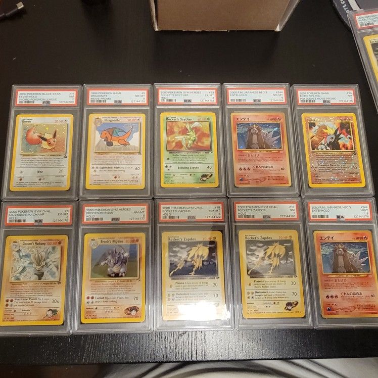 Various Vintage Pokemon Cards Graded By PSA