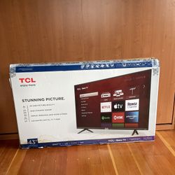 Brand New, In Box 43” TCL 4K UHD Smart TV