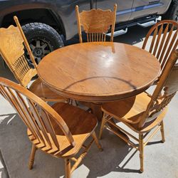 Wooden Dining Table & 5 Chairs