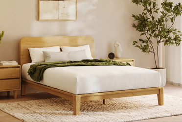 Nectar Bamboo Platform Bed Frame With Headboard King Size