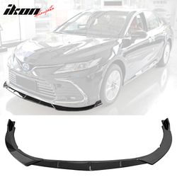 Fits 2021-2024 Toyota Camry LE IKON Style 3PCS Front Bumper Lip PP Gloss Black