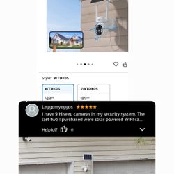 Hiseeu Solar Camera Outdoor, 4MP Wireless Battery Camera, PTZ 360° View, PIR Motion Detection, Color Night Vision, IP66, 2-Way Audio, 2.4G WiFi, No Mo