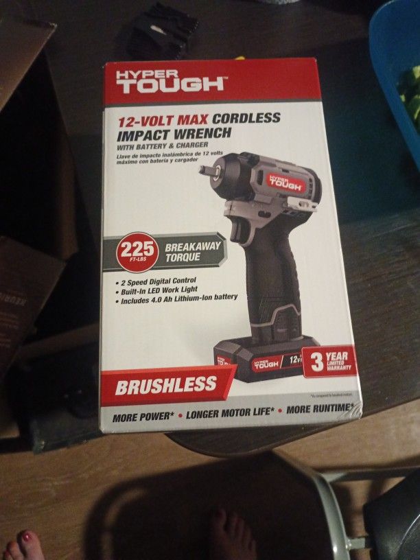 Hyper Tough 12 Volt Cordless Brushless Impact Wrench