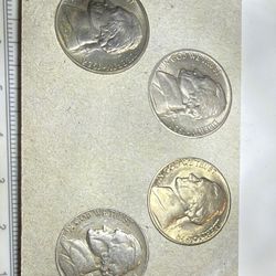 Lot of (4) Jefferson Nickels (Semi/KeyDate) 1950-D • 1938-D&S  • 1942-D 