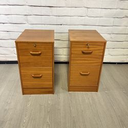Teak Filing Cabinet Cabinets 2pc