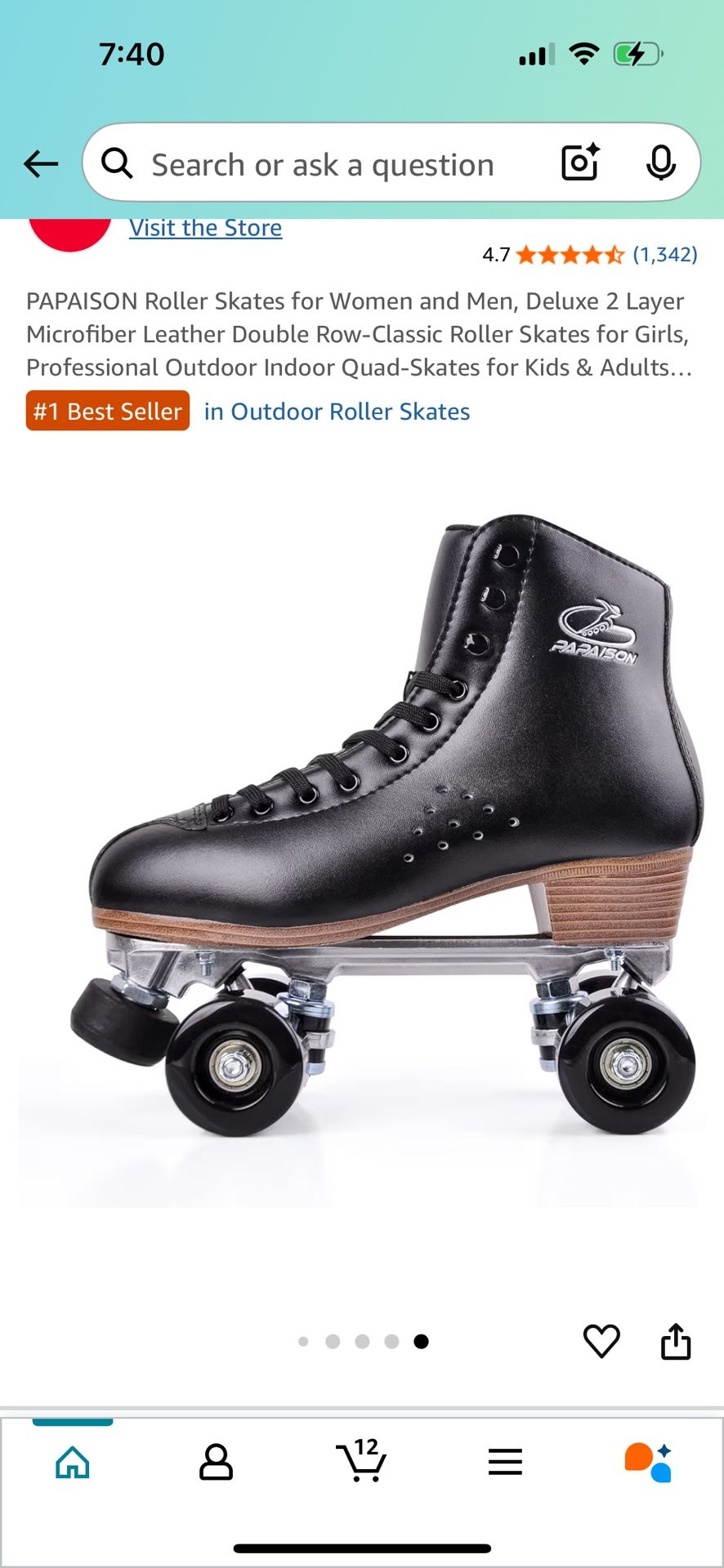 Roller Skates for Women and Men, Deluxe 2 Layer Microfiber Leather Double Row-Classic Roller Skates for Girls, Professional Outdoor Indoor Qu
