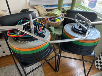 Trap bar + bumper plates