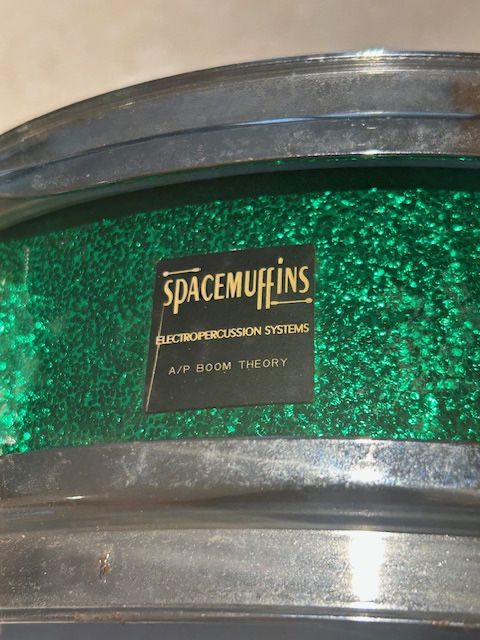 Vintage Boom Theory Space Muffins13" Electeronic Snare Drum Green Chrome