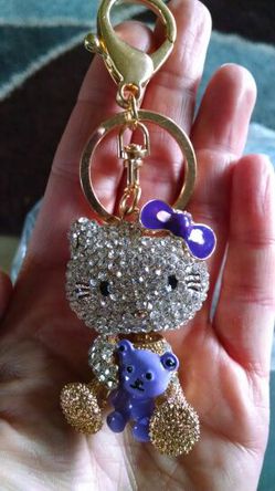 Hello kitty swarovski purse charm/key chain