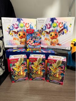Pokemon Prismatic etb, Ascended Hero’s Booster Bundle, Chaos Rising Build in Battle