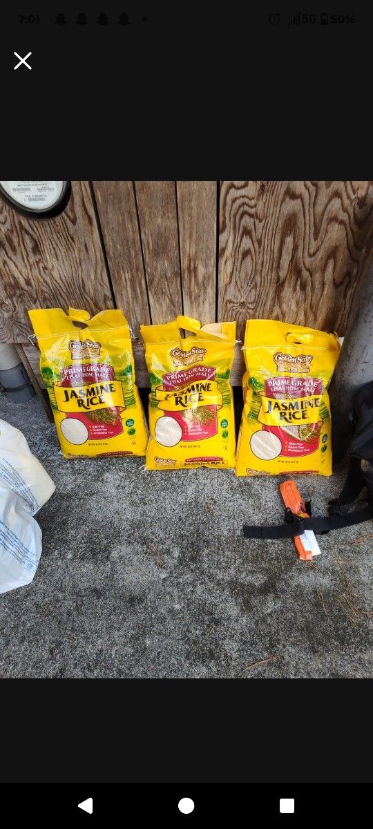 3 x 20lbs bags of jasmine rice $65