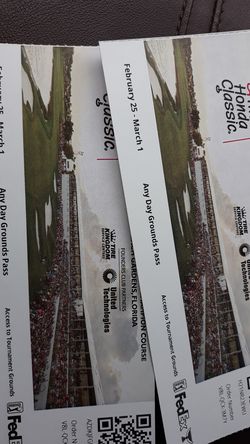 2 honda classic tickets. Anyday... plus more