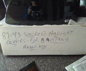 87-93 smoked headlight covers for a mustang brand new in box