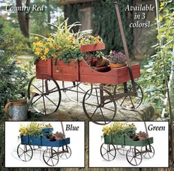 ☀️ BRAND NEW OUTDØØR WØØDEN WAGØN FLOWER PLANTER