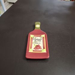 Unique & Stylish Embossed Ceramic Trinket Dish "Chateau De Vin" Merlot Bottle, Perfect For Your Keepsakes 8" X 4.25"