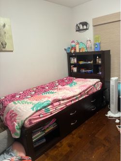 Twin storage bed and dresser