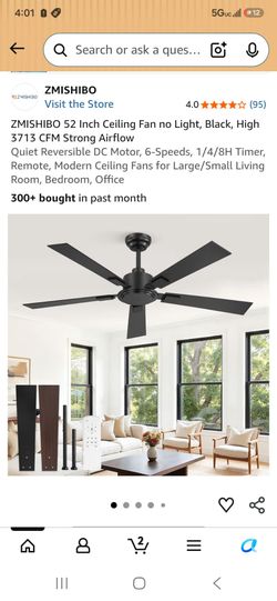 Brand New In Box 52 Inch Ceiling Fan With Remote Control No Light