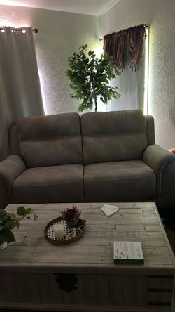 power reclining sofa Brand new tan leather power reclining sofa