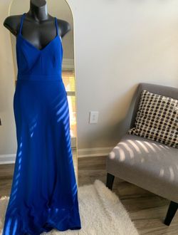 ROYAL BLUE GLAM 💙 Elegant Lace-Back Mermaid Maxi Dress