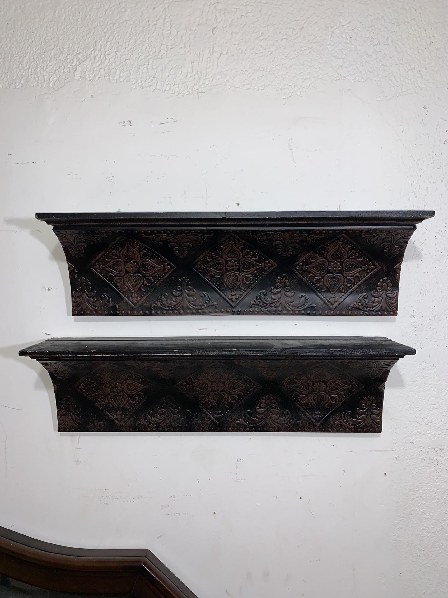 Set of 2 Metal Wall Shelves 24 inches long