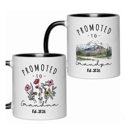 NEW “Promoted to Grandma & Grandpa 2026” Mug Set